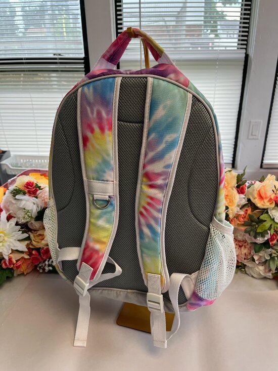 PB Teen Tie Dye Backpack Pastel Rainbow School Travel Book Bag Adjustable main image 14